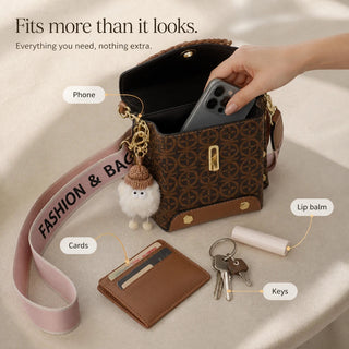 Women's Patterned Crossbody Bag - Compact Hip Carrier