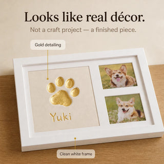 Women's Paw Print Clay Keepsake Frame - Three-Window Pet Memory Displa