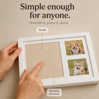 Women's Paw Print Clay Keepsake Frame - Three-Window Pet Memory Displa