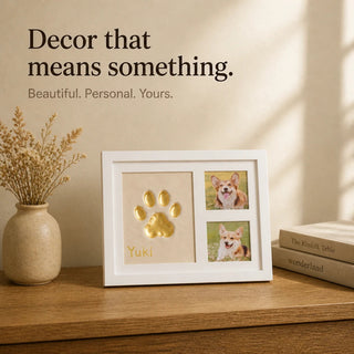 Women's Paw Print Clay Keepsake Frame - Three-Window Pet Memory Displa