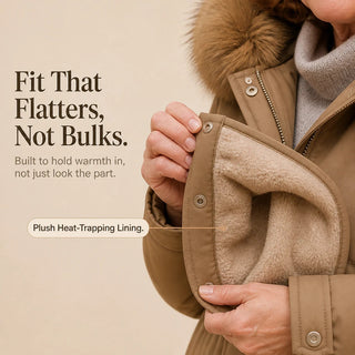 Women's Plush-Lined Mid-Length Parka - Slim Fit