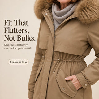 Women's Plush-Lined Mid-Length Parka - Slim Fit