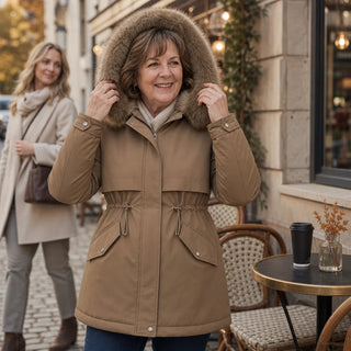 Women's Plush-Lined Mid-Length Parka - Slim Fit