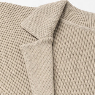 Women's Ribbed Knit Double-Breasted Cardigan - Longline