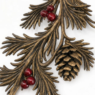 Women's Rustic Evergreen Berry Wall Candle Holder - Christmas Decor