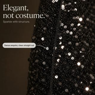 Women's Sequin Straight-Leg Trousers - Party Sparkle Pants