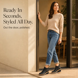 Women's Smooth Side-Zip Wedge Ankle Boots