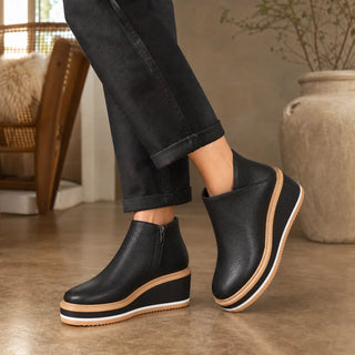 Women's Smooth Side-Zip Wedge Ankle Boots