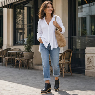 Women's Smooth Side-Zip Wedge Ankle Boots