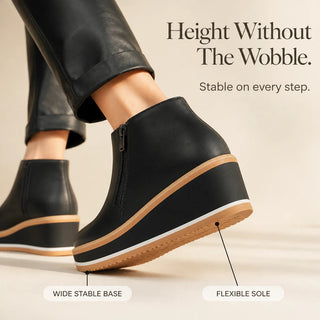 Women's Smooth Side-Zip Wedge Ankle Boots