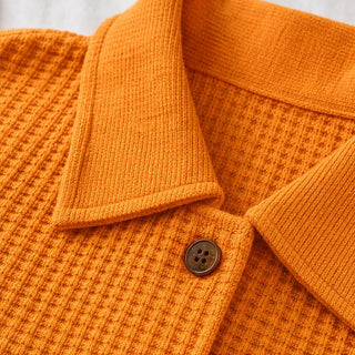 Women's Waffle-Textured Long-Sleeve V-Neck Blouse