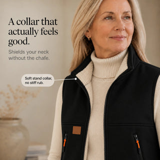 Women's Zip-Front Fleece Vest - High Collar Warmth Layer